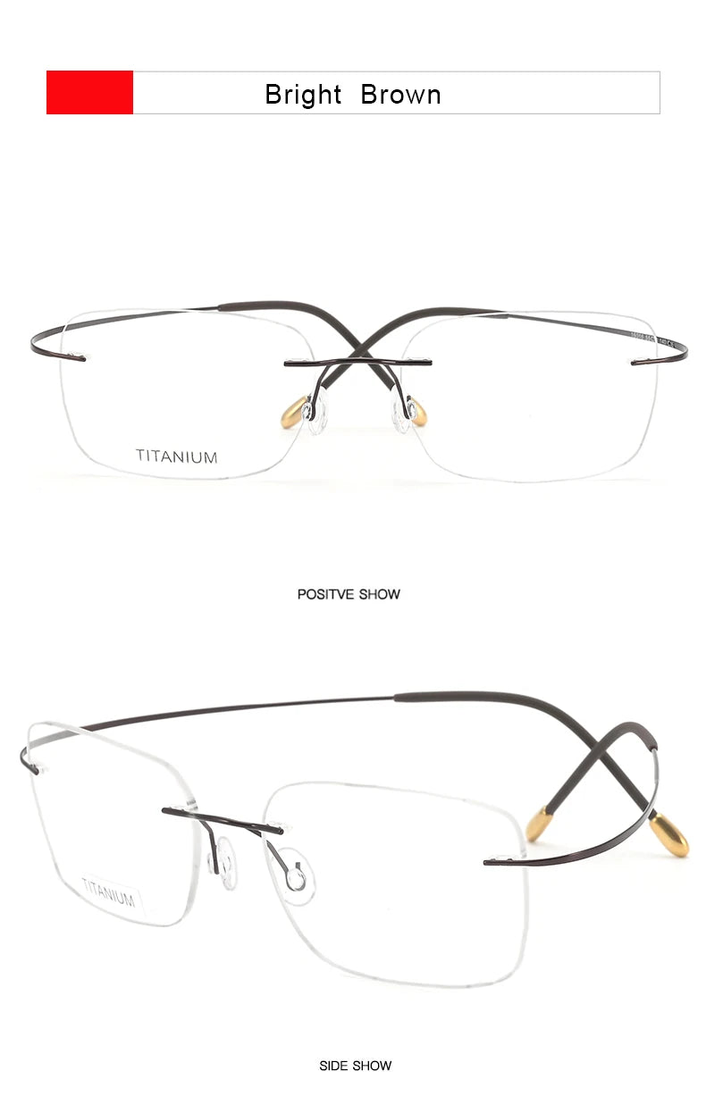 Krasivyy Pure Titanium Rimless Glasses Frame Men Prescription Eyeglasses Germany Women Myopia Optical Frame Screwless Eyewear