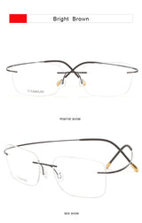 Krasivyy Pure Titanium Rimless Glasses Frame Men Prescription Eyeglasses Germany Women Myopia Optical Frame Screwless Eyewear