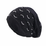 Women Men Sleeping Hat Baggy Beanie Satin Lined Night Unisex Sleep Cap Hair Care Bonnet Hair Loss Nightcap Pullover Hat Headwear