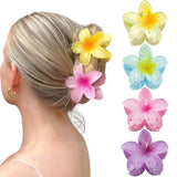 4Pcs Flower Hair Claw Clips for Women Fashion Large Hair Clips Beach Vacation Bohemia Hairpins Girls Hair Accessories