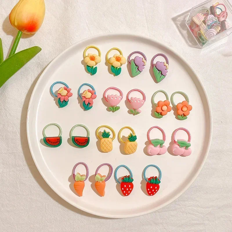 Hair Accessories Girls Bands Bandeau Cheveux Scrunchies Elastic Fille Korean Haarband Rubber Brown Children Gomas Gift Kids