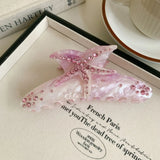 YHJ Starfish Hair Claw for Women Rhinestone Acetate Claw Clip Vacation Jewelry Hair Clip Trendy Claw Clips Hair Accessories