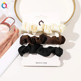 Black Elegant Hair Tie Women Simple Small Intestine Hair Bands High Elastic Comfortable Ponytail Hair Accessories Wholesale