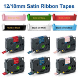 12mm 18mm Label Compatible for Brother Satin Ribbon Tape RE34 RN34 RW34 RE44 RN44 RW44 for Brother P-touch PTH110 Label Maker