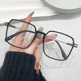 Anti Blue Light Blocking Glasses Oversized Square Reading Glasses for Women Men TR Frame High-definition Presbyopia Eyewear