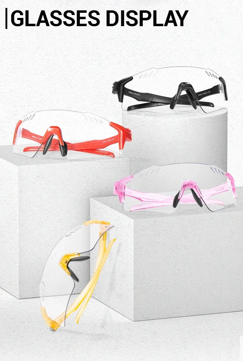 SCVCN UV400 Photochromic Cycling Glasss Sports Running Sunglasses Men Outdoor Drving Bicycle Goggles MTB Eyewear 1 Lens