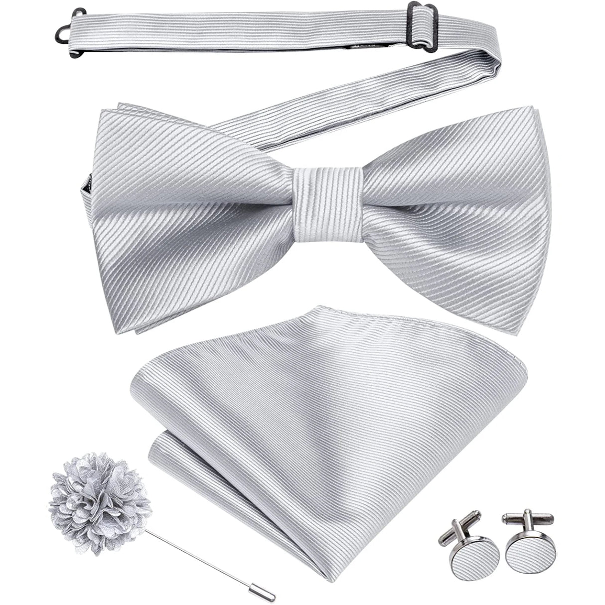 Hi-Tie Luxury Gold Silk Bow Ties for Men Fashion Men's Yellow Bowtie Handkerchief Cufflinks Brooch Set butterfly  Wedding Set