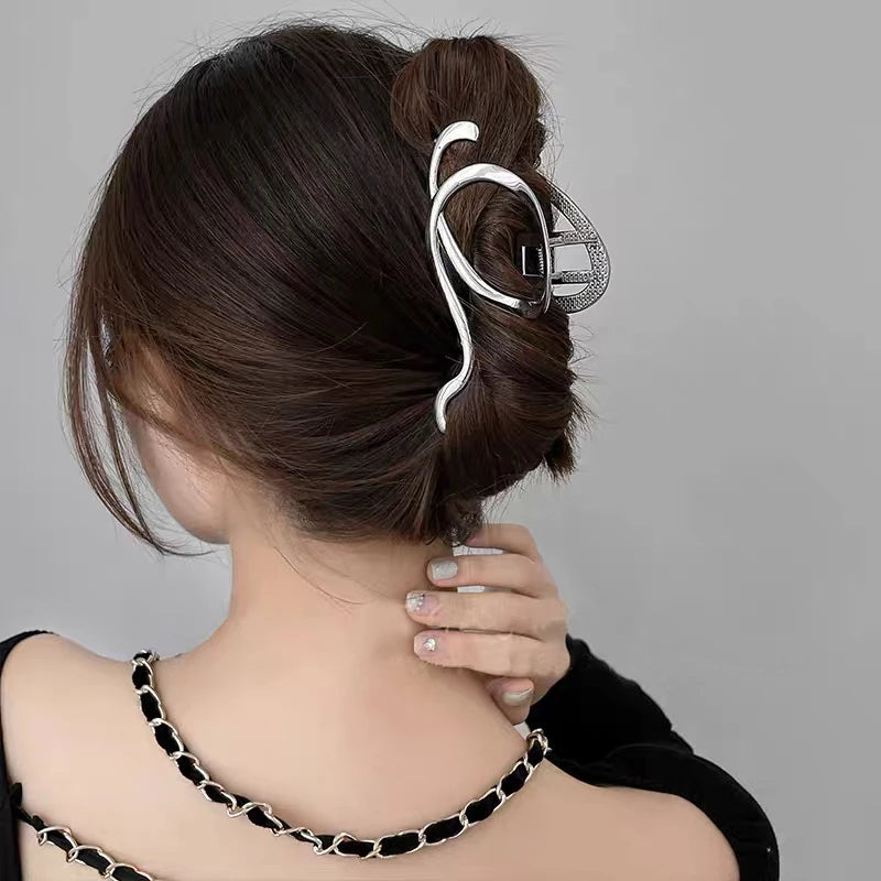 Woman Silver/Gold Irregular Hairpins Punk Style Metal Hair Claws Barrettes Women Hair Accessories Ponytail Hair Clips Headwear