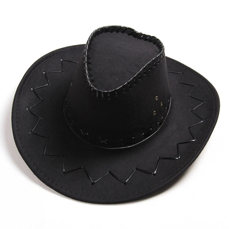 New Kids Western Cowboy Hat Curved Brim Outdoor Toddler Sun Hat Children Birthday Gifts Vacation Cap Party Cosplay Hat