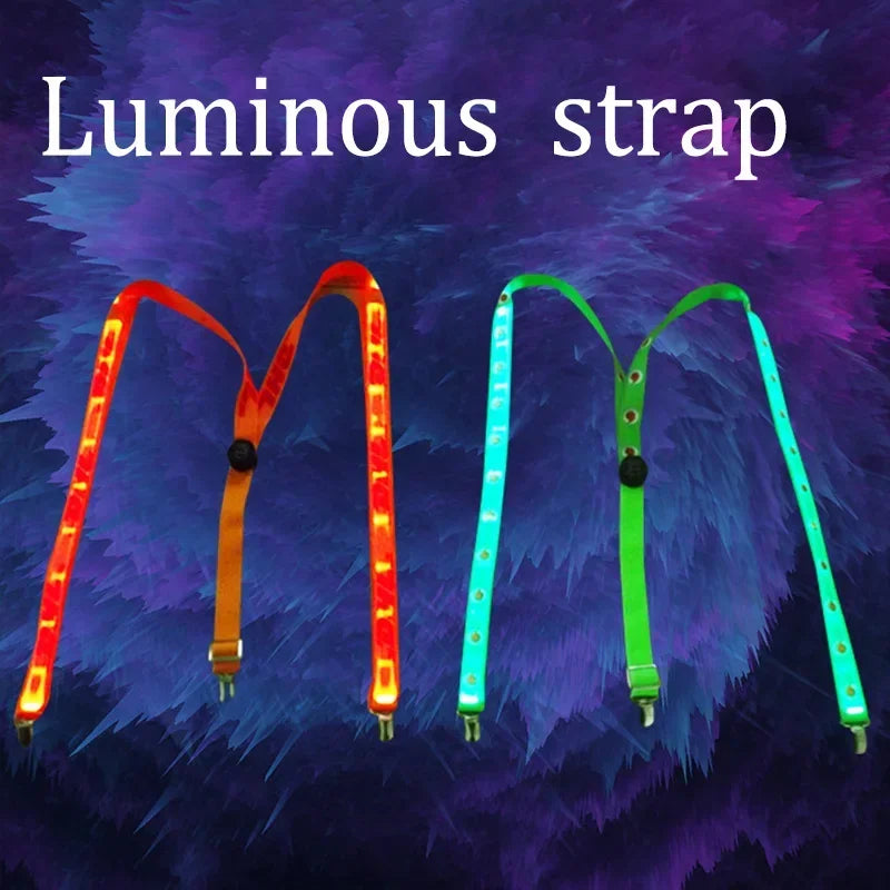 NEW Tie Bow LED Lights Suspenders Festival Party Supplies Crazy Wedding Party Time Woman Suspenders Hangers for Men SD01