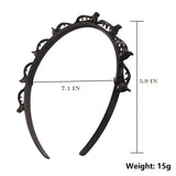 New Double Band Headbands for Women Hairstyle Fashion Non-Slip Hair Bands with Clips Bezel Hair Hoop Hair Headwear