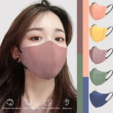 10Pcs Fish Mask Summer Slim Edition Adult Morandi 3 Layer Approved Face Masks Respirator Masque