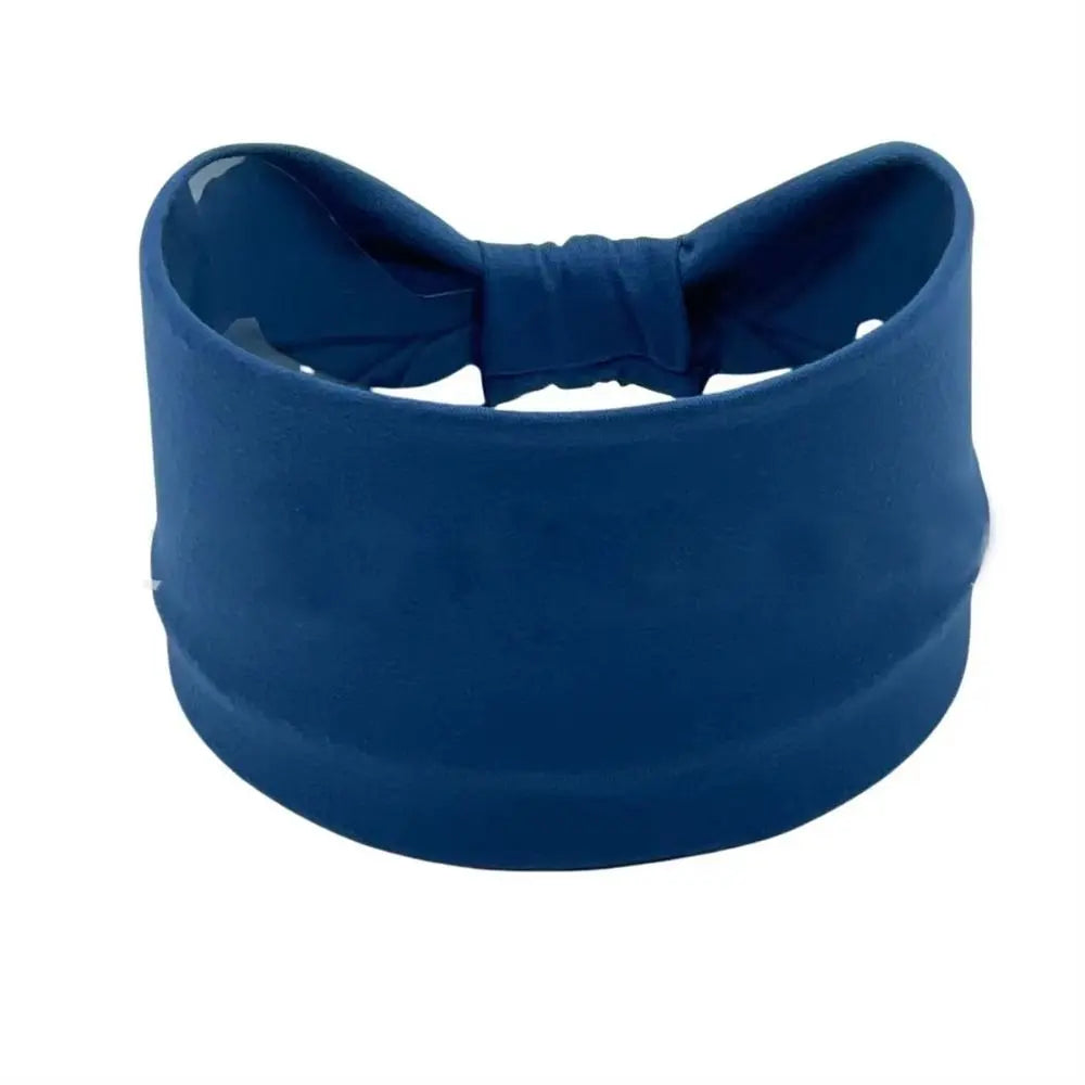 Fashion Solid Color Wide Hair Band Elastic Knotted Yoga Hairband Sports Headband Women