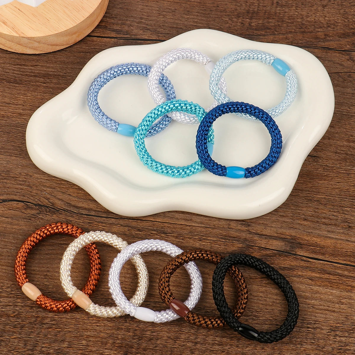 Hairbands, 10 Pack, Fashion, Solid Color, Braided Hairbands, Women, Soft Elastic, No Damage, Ponytail Hairbands