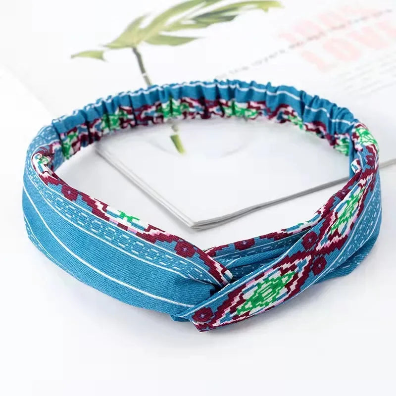 Fashion WomenFloral Headband Hair Accessories Leopard Cross Knotted Bow Chiffon Hair Band Girls Headdress Ladies Hoop Headwear
