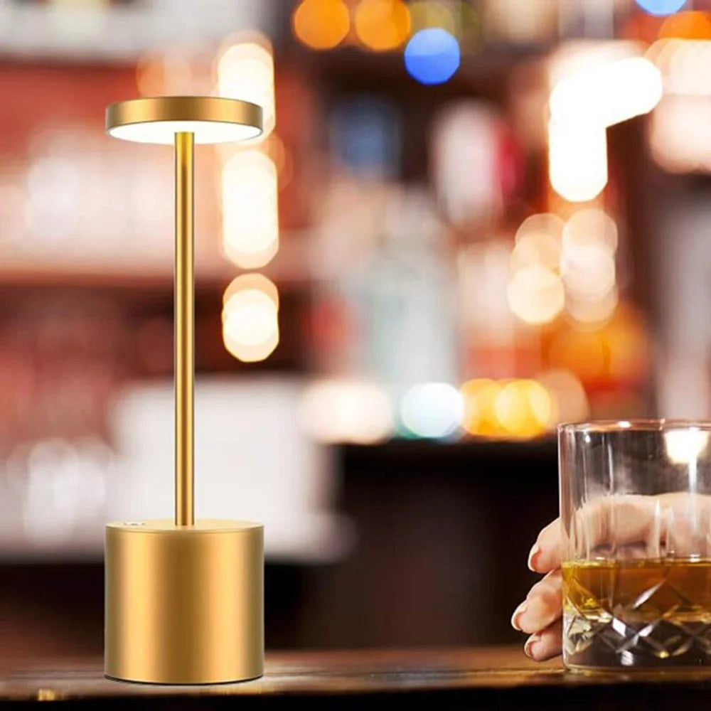 1PC Metal Classic Table Lamp USB Rechargeable Night Light Stepless Dimming Touch 3 Level Bedside Lamp Hotel Bar Decoration