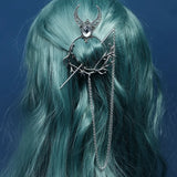 New Exquisite Fashion Retro Viking Witch Cane Crescent Hair Clip Metal Hair Accessories Women'S Jewelry Accessories Wholesale