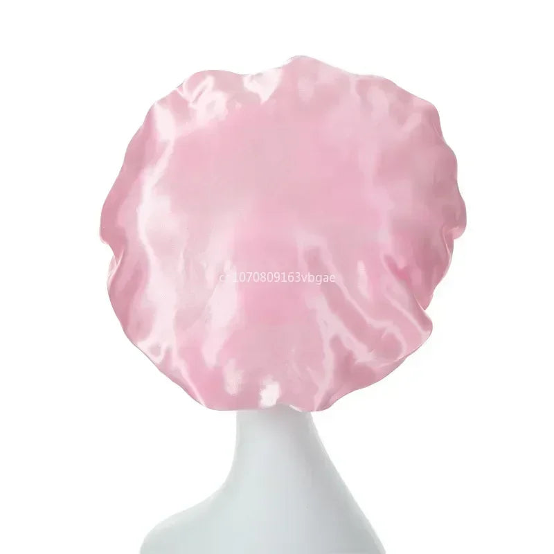 1PC Satin Sleeping Hat Night Sleep Hair Care Bonnet Nightcap Extra Satin Silky Shower Caps Sleep Cap with Premium Elastic Band