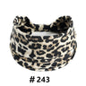 Leopard Print Headbands for Women Wide Boho Turban Head Wraps Cotton Knotted Elastic Hairbands Non Slip Workout Hair Accessories