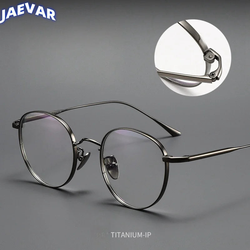 Titanium Glasses Frame Retro Round Wide-rimmed Men's Glasses Frame Anti-blue Light Optical Prescription Women Glasses Frame 835