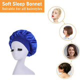 New Women's Satin Solid Sleeping Hat Night Sleep Hair Care Bonnet Nightcap Silky Shower Caps Comfortable Flower Band Unisex Cap