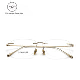 Fashionable and Simple Frameless Titanium Alloy Business Men's Glasses Personalized High-quality Women's Frames Suitable  Myopia