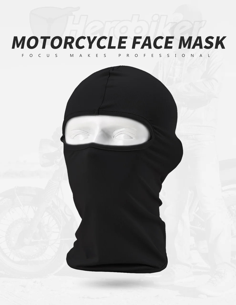 Balaclava Motorcycle Face Mask Moto Helmet Bandana Hood Ski Neck Full Face Mask Windproof Dustproof Face Shield Men's Biker Mask
