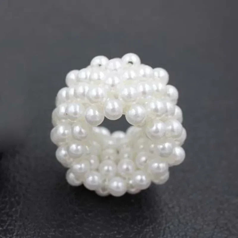 Handmade Pearl Bead Hair Ties Pearl Elastic Hairbands Beautiful Headwear Woman Fashionable Hair Accessories Korean Styling Tools