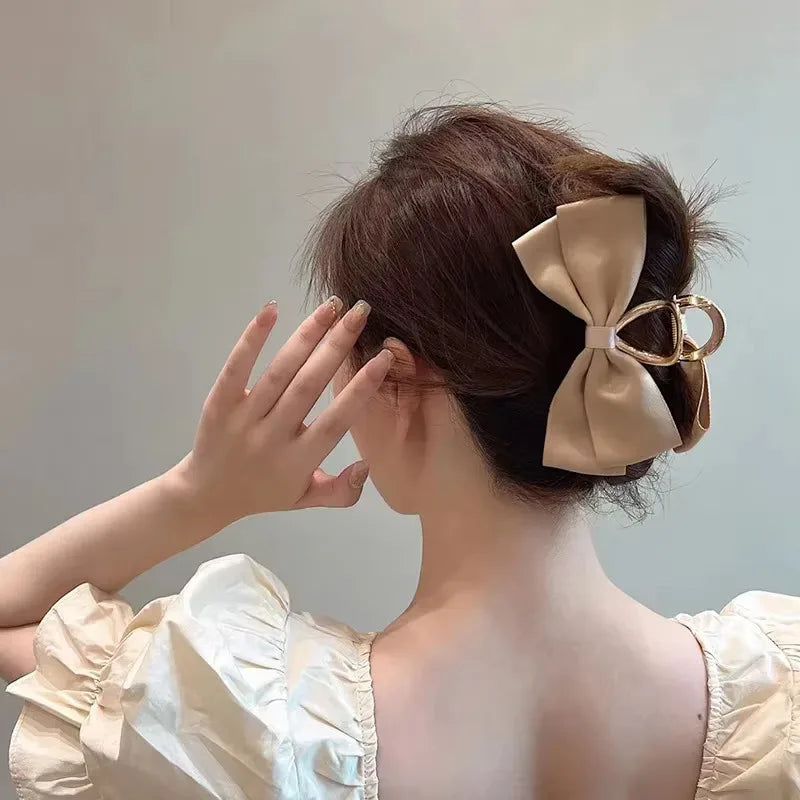 Korean Fashion Metal Bow Hair Claw Clip High Quality Simple Elegant Hair Clip Claw Clamp Headwear Girls Women Hair Accessories