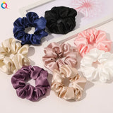 Silk Hair Scrunchies Elastic Hair Bands Not Hurt Hair Women Elegant Headwear Hair Ties Ponytail Holder Hair Rope Rubber Bands