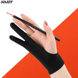 Anti-touch Two-Finger Hand Painting Gloves For Tablet Digital Board Screen Touch Drawing Anti-fouling Oil Painting Art Supplies