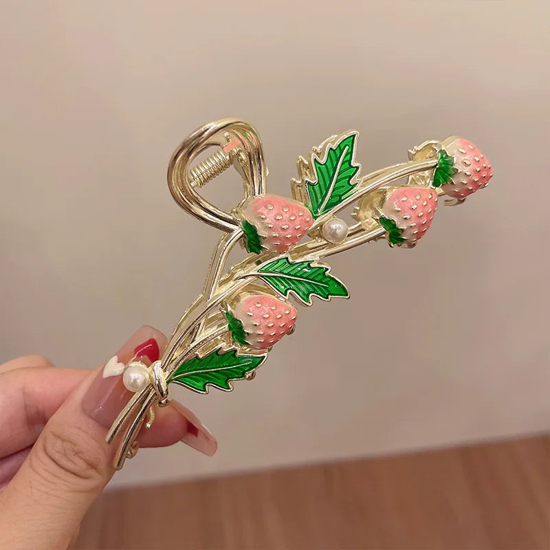 New Women Metal Hair Claw Elegant Gold Flowers Hair Clips Barrette Crab Headband Ponytail Clip Headwear hair accessories tiara