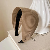 New Soft Wide Knitting Cotton Hairbands for Women Girls Korean Neutral Solid Turban with Teeth Head Band Headwear Accessories