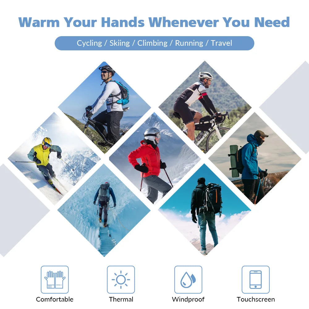 Outdoor Winter Gloves Motorcycle Gloves With Fleece Lined Touch Screen Snow Glove Waterproof Thermal Gloves For Riding