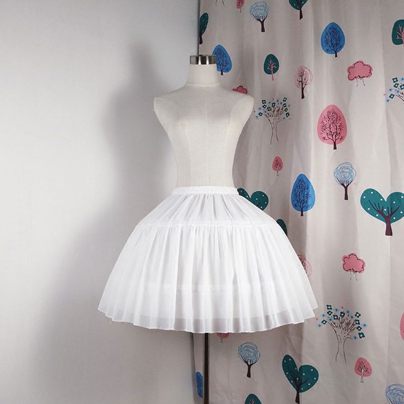 Lolita Adjustable Petticoat Black or White Short Petticoats for Wedding Lolita  Cosplay Woman Girl Dress Underskirt