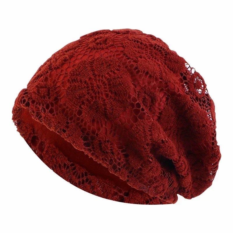 Women Men Sleeping Hat Baggy Beanie Satin Lined Night Unisex Sleep Cap Hair Care Bonnet Hair Loss Nightcap Pullover Hat Headwear