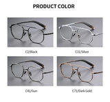 Trendy Men's Large size Titanium Frames Stylish, Double Bridge, Casual, Comfortable, Optical Prescription Eyewear for Men 07518