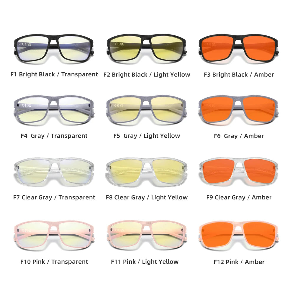RBsunny Blue Light Blocking Glasses Men Computer Gaming Glasses Anti Eyestrain UV400 Clear Lens Eye Protection Rectangle Frame