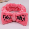 Letter OMG Headbands for Women Girls Bow Wash Face Turban Makeup Elastic Hair Bands Coral Fleece Hair Accessories