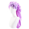 Women long Oversized Elastic Satin Bonnet Sleeping Cap With Ribbon Breathable Sleeping Cap Turban Sleep Headwear Bandanas