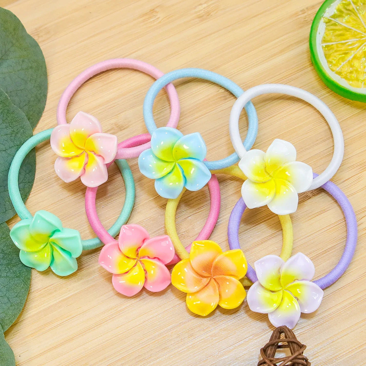 Girls Elastic Hair Ties Flower Hairbands Ponytail Holder Headbands Kids Floral Scrunchies Women Hair Accessories