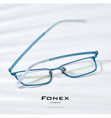 FONEX Titanium Glasses Frame Men New Brand Design Square Eyewear Ultralight-Weight Japanese High Quality Eyeglasses Frames 85779