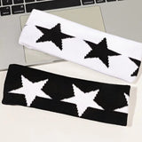 Star Embroidery Sports Headband for Running, Cycling, Yoga | Black Headbands for Women No Slip Soft Hair Accessories