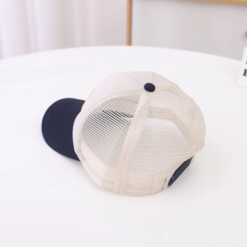 Korean Children 's Sports Hats Toddler Baby Boy Baseball 2024 Summer Embroidered Excavator Outdoor Kids Hip Hop Caps Adjustable