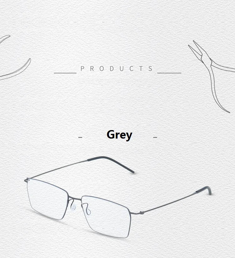Pure Titanium Glasses Frame Men Women Eyewear Frames Eyeglassess Square Business Classic Design Screwless Denmark Brand