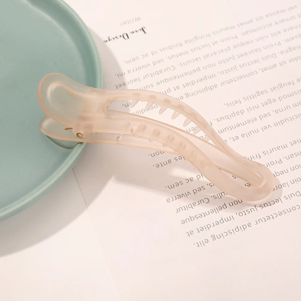 New Acrylic Matte Duckbill Hair Claws Barrettes Bow Solid Color Hair Clips Hair Accessories For Women Hairpin Ponytail Headwear