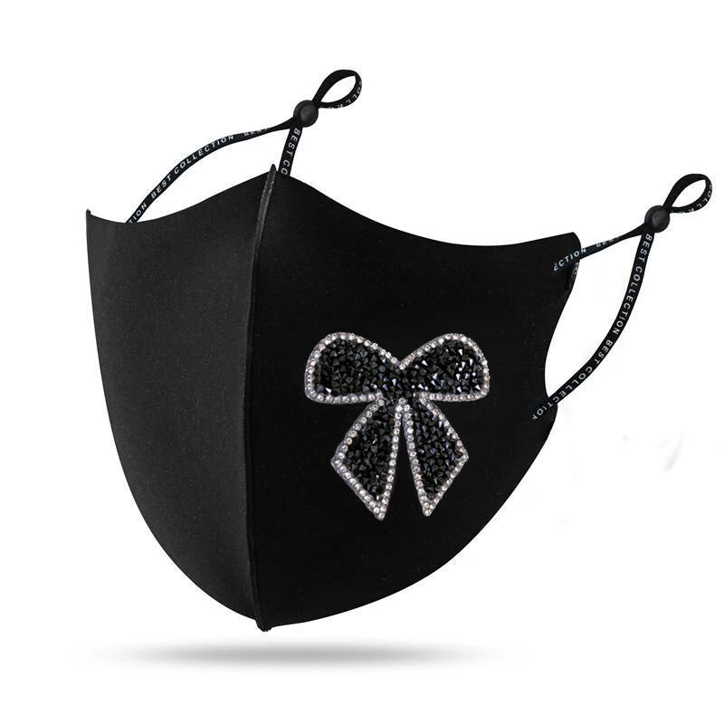 Fashionable Mask Shiny Diamond Bow Creative Face Protection Riding Three-dimensional Skiing, Windproof and Washable Conditions