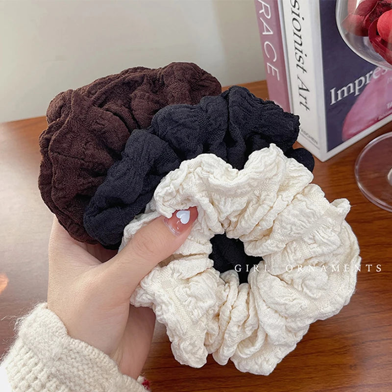 Élastiques à cheveux pour femmes coréennes, chouchous de couleur unie, accessoires pour cheveux, pour queue de cheval