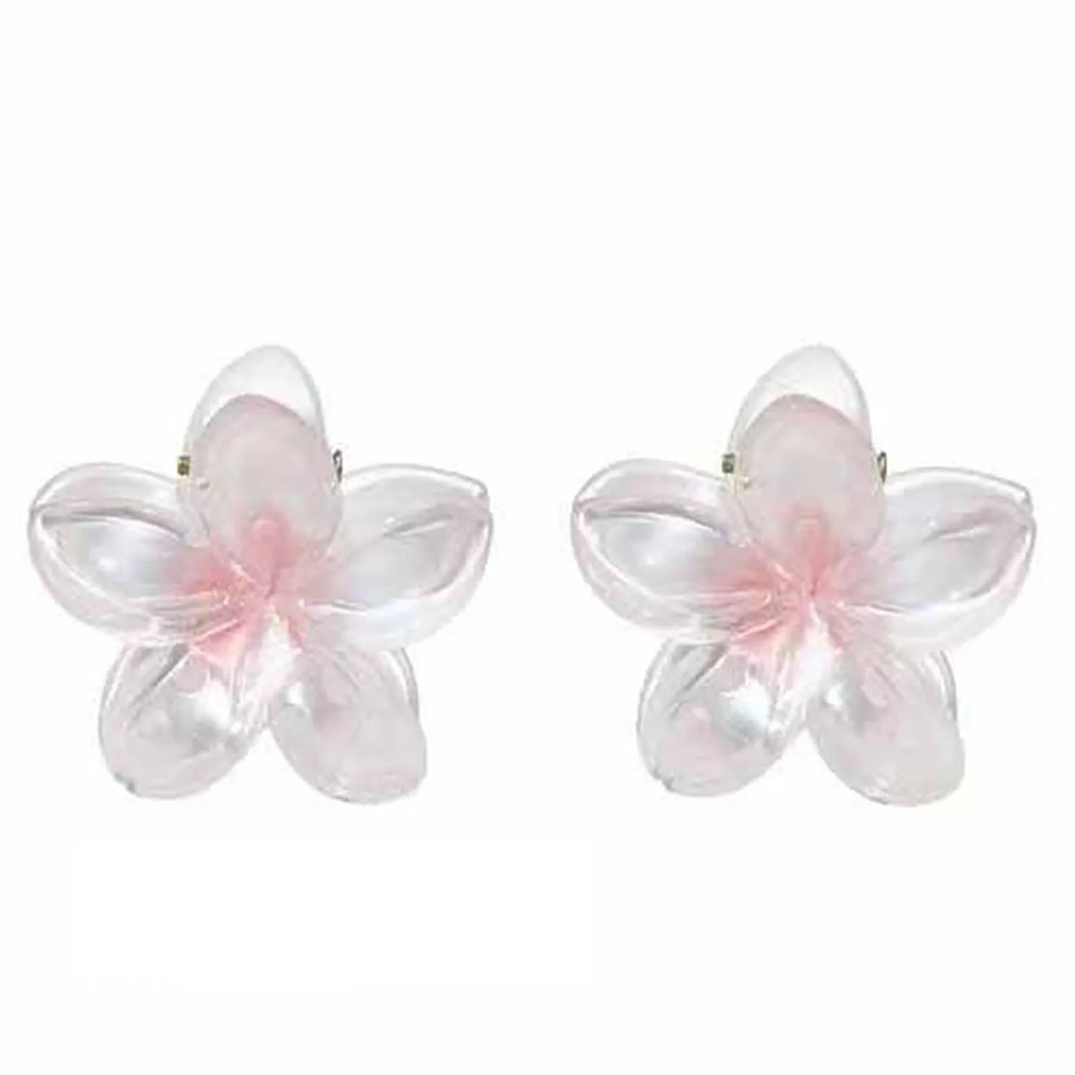Gradient Frangipani Hair Clip 1PC Plumeria Hairpin Ins Style Ponytail Holder Barrette Sweet Shark Claws Party Hair Accessories