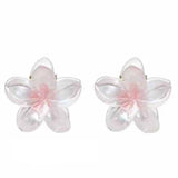 Gradient Frangipani Hair Clip 1PC Plumeria Hairpin Ins Style Ponytail Holder Barrette Sweet Shark Claws Party Hair Accessories